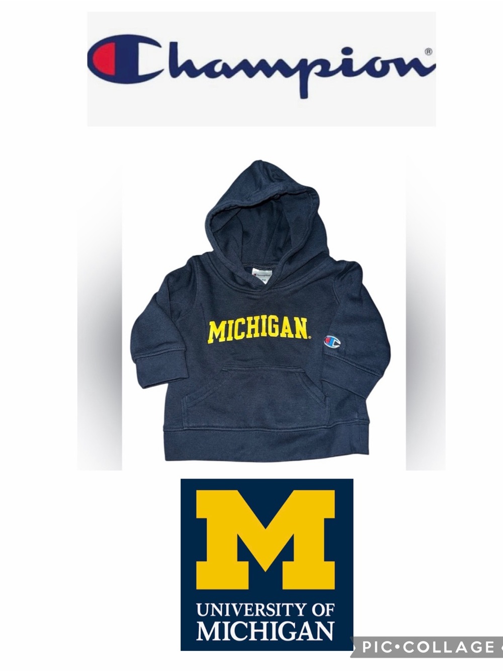 Champion Kids Hoodie - Navy and Yellow